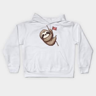 Cartoon sloth Abseiling Kids Hoodie